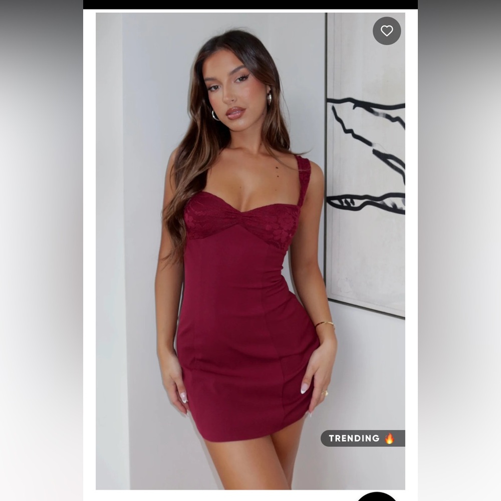 White Fox - No You Hang up Mini Dress wine burgundy EUC  XS